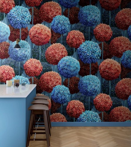 Fototapeta kwiaty Rebel Walls R21040 Elysian Flowers Blue Sam Wilde