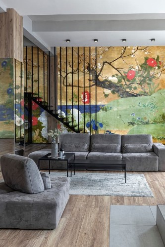 Fototapeta malarski krajobraz w japońskim stylu TapLab 598_004 AJISAI Collection 25