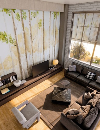 Fototapeta malarski las brzozowy TapLab 628_003 BETULLE Collection 25