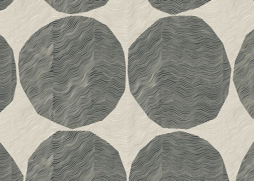 Tapeta falujące linie i koła J&V 25977 Isot Kivet Nakki Marimekko