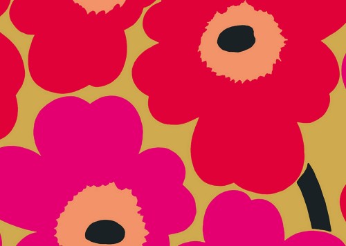 Tapeta metaliczna kwiaty maki J&V 25905 Unikko Marimekko