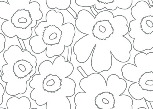 Tapeta metaliczne linie kwiatów J&V 25916 Piirto Unikko Marimekko