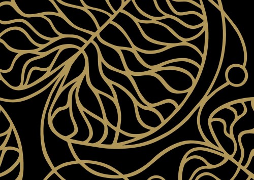 Tapeta metaliczne stylizowane liście J&V 25923 Bottna Marimekko