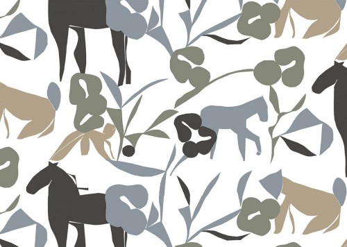 Tapeta stylizowane konie J&V 25927 Laidun Marimekko