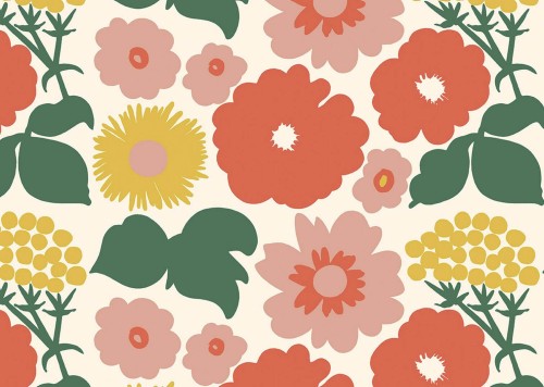 Tapeta kwiaty J&V 25932 Kukkatori Marimekko