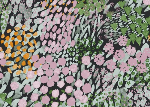 Tapeta abstrakcyjne kwiaty J&V 25936 Kukkameri Marimekko