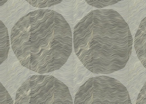 Mural falujące linie i koła J&V 25978 Isot Kivet Nakki Marimekko