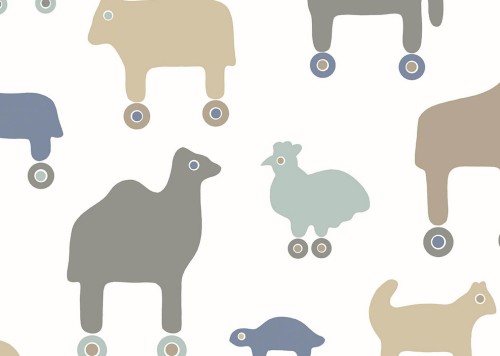 Tapeta zwierzęta na kółkach J&V 25986 Rulla Marimekko