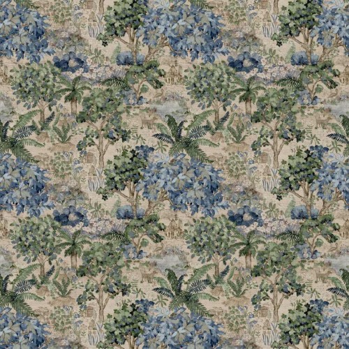 Mural botaniczny z egzotyczną nutą Sanderson 217492 The Stumpery Highgrove