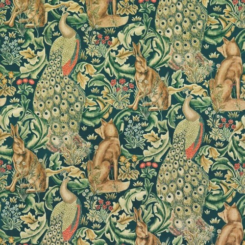 Tkanina welurowa z leśnym wzorem Morris & Co. 222643 Forest Velvet Morris & Friends Fabric Volume II