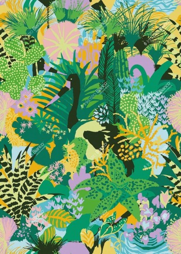 Fototapeta egzotyczna flora i fauna Inkiostro Bianco GIUNGO BONGO INKICOC2502 Ken Scott Unconventional