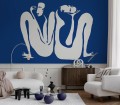 Fototapeta z motywem abstrakcyjnych postaci Wall Art Couple Cobalt