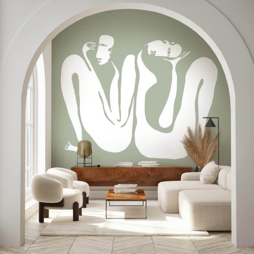 Fototapeta z motywem abstrakcyjnych postaci Wall Art Couple Sage