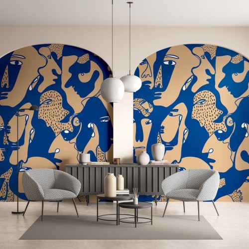 Fototapeta twarze Wall Art Faces Cobalt