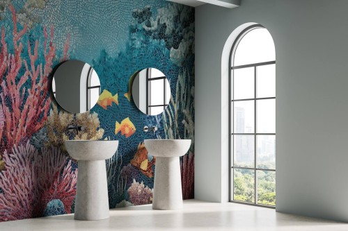 Fototapeta mozaika z podwodnym światem Wall Art Oceania