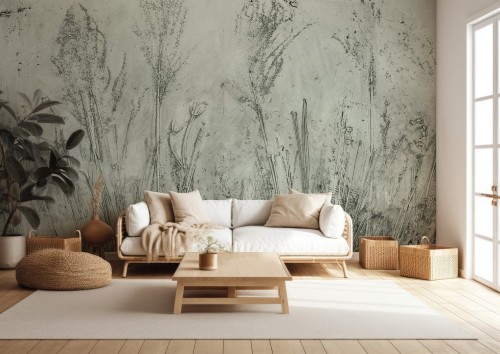 Fototapeta odciśnięte trawy Wall Art Pampa Sage