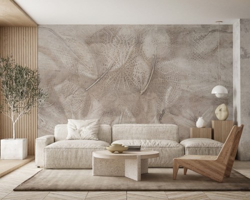 Fototapeta subtelny kolaż liści Wall Art Vento