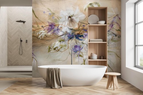 Fototapeta artystyczne polne kwiaty Wall Art Violeta