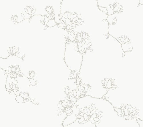Tapeta delikatne gałązki z kwiatami magnolii York Wallcoverings MF4732 Magnolia Branches Magnolia Home 4
