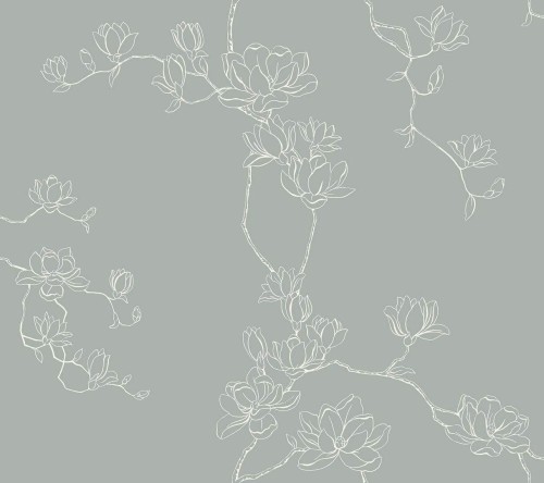 Tapeta delikatne gałązki z kwiatami magnolii York Wallcoverings MF4734 Magnolia Branches Magnolia Home 4