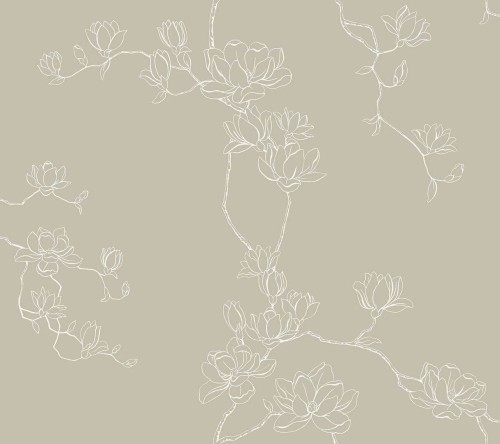 Tapeta delikatne gałązki z kwiatami magnolii York Wallcoverings MF4736 Magnolia Branches Magnolia Home 4