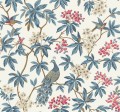 Tapeta botaniczna z ptakami York Wallcoverings MX9666 Peacock Estate Astoria