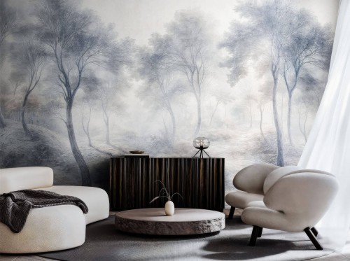 Fototapeta krajobraz zamglonych drzew Wallcraft Nebbia 1085 31 2501