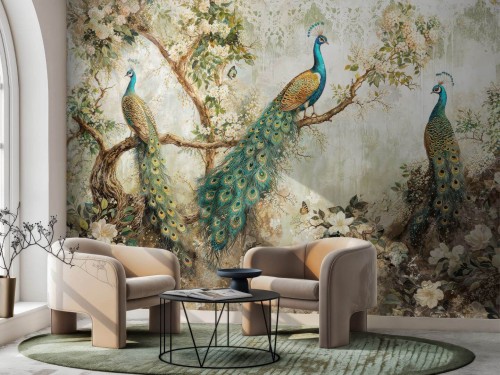 Fototapeta botaniczny ogród – pawie Wallcraft Sensai 1070 31 2501