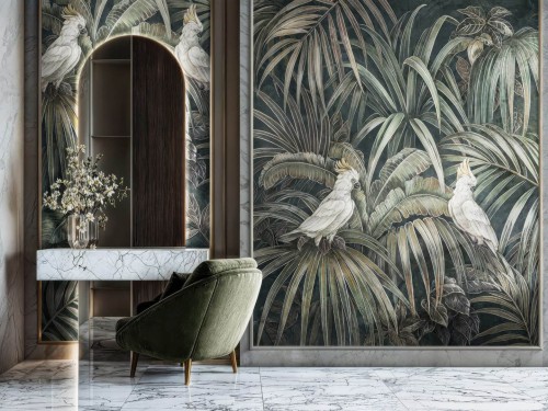 Fototapeta egzotyczna - ptaki i liście Wallcraft Zefira 1020 31 2501