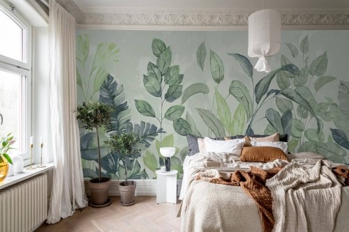 Fototapeta roślinna Rebel Walls R18928 Happy Plants Green Hot Pops