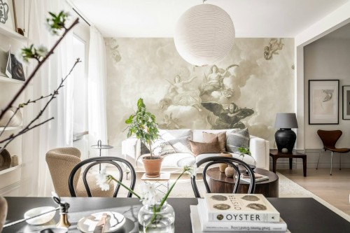 Fototapeta klasyczny fresk Rebel Walls R20550 Royal Magnificence Beige Hot Pops