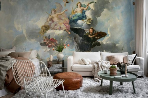 Fototapeta klasyczny fresk Rebel Walls R20551 Royal Magnificence Blue Hot Pops