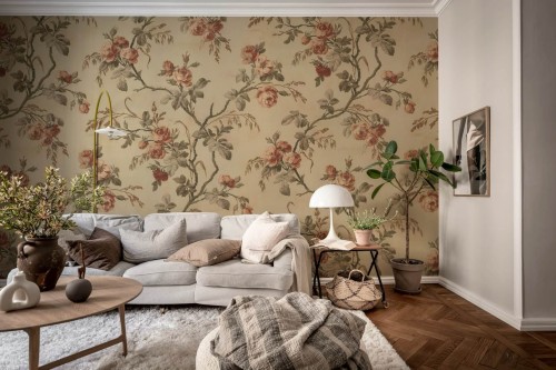 Fototapeta pnącza róż Rebel Walls R21174 Rose Garland Red Hot Pops