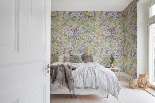 Fototapeta kwiaty retro Rebel Walls R21144 Flowerhaze Soft Hot Pops