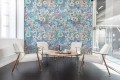 Fototapeta kwiaty retro Rebel Walls R21145 Flowerhaze Blue Hot Pops