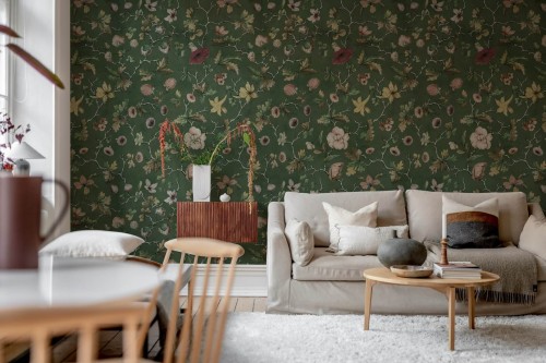 Fototapeta botaniczna vintage Rebel Walls R21373 Verdant Bloom Green Hot Pops