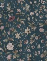 Fototapeta botaniczna vintage Rebel Walls R21426 Verdant Bloom Blue Hot Pops
