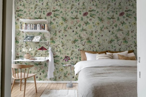 Fototapeta botaniczna vintage Rebel Walls R21427 Verdant Bloom Beige Hot Pops