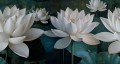 Fototapeta duże kwiaty lotosu Rebel Walls R21516 White Lotus Day Hot Pops
