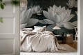 Fototapeta duże kwiaty lotosu Rebel Walls R21517 White Lotus Night Hot Pops
