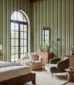 Fototapeta falujące paski Rebel Walls R21633 Wavy Stripe Moss Green Hot Pops