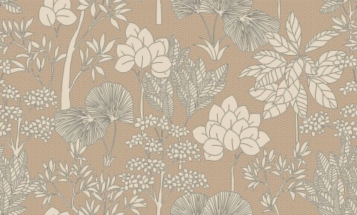 Tapeta roślinna Casamance 76902650 Inara Tressora - 106 cm szer.