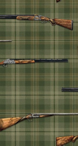 Tapeta w kratę ze strzelbami Carl Robinson CL70704 The Gentleman