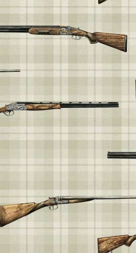 Tapeta w kratę ze strzelbami Carl Robinson CL70708 The Gentleman