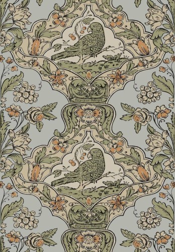 Tapeta ptaki z ornamentem Boras Tapeter 8050 Skenninge Anno II