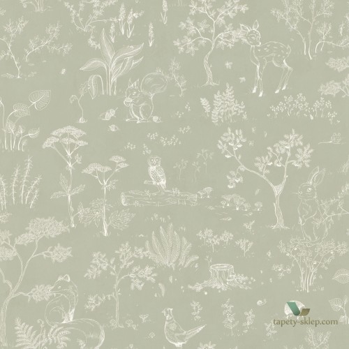 1 szt / 24H Tapeta leśne zwierzęta Sandberg Hollie Pistachio 232-38 Familj II