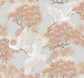 Tapeta czaple York Wallcoverings AF6590 Sprig & Heron – Coral