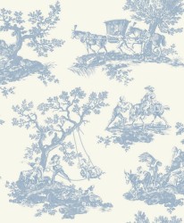 Tapeta wiejskie scenki rodzajowe Casadeco BTJD 201696202 Cadence Les Belles Toiles De Jouy 2