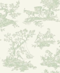 Tapeta wiejskie scenki rodzajowe Casadeco BTJD 201697117 Cadence Les Belles Toiles De Jouy 2