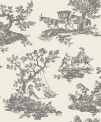 Tapeta wiejskie scenki rodzajowe Casadeco BTJD 201699310 Cadence Les Belles Toiles De Jouy 2